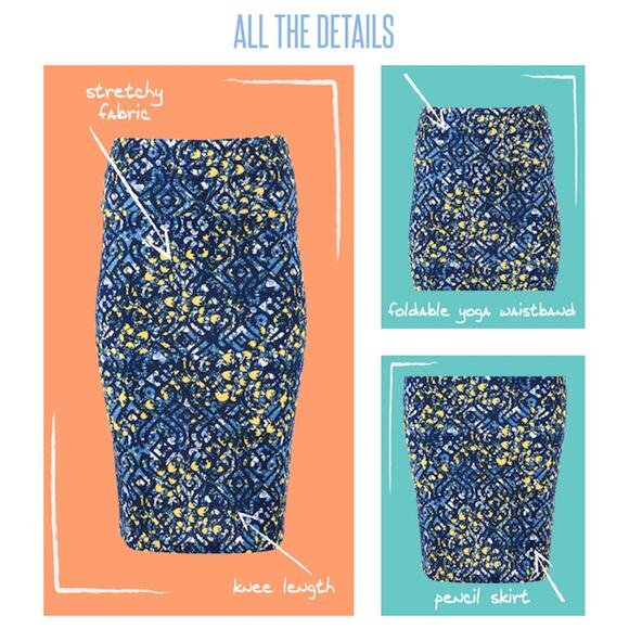 LuLaRoe Cassie Skirt 2XL Multicolor Floral Black Aqua Pink Spring Summer Pencil - Picture 8 of 10